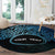 Personalised Pohnpei Nukuoro Micronesia Round Carpet Polynesian Tattoo Curves Blue Version