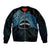 Personalised Pohnpei Nukuoro Micronesia Sleeve Zip Bomber Jacket Polynesian Tattoo Curves Blue Version