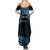 Personalised Pohnpei Nukuoro Micronesia Summer Maxi Dress Polynesian Tattoo Curves Blue Version