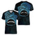Personalised Pohnpei Nukuoro Micronesia Women V-Neck T-Shirt Polynesian Tattoo Curves Blue Version