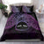 Personalised Pohnpei Nukuoro Micronesia Bedding Set Polynesian Tattoo Curves Purple Version