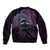 Personalised Pohnpei Nukuoro Micronesia Bomber Jacket Polynesian Tattoo Curves Purple Version