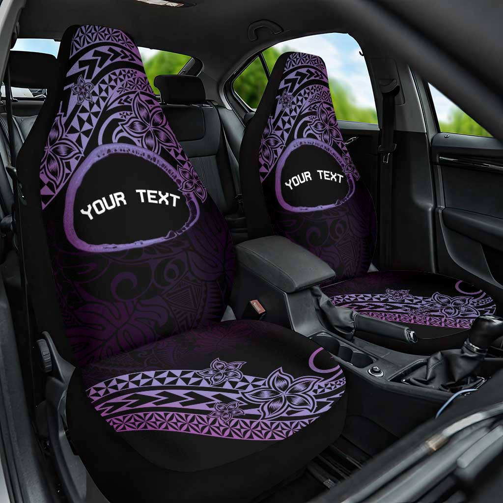 Personalised Pohnpei Nukuoro Micronesia Car Seat Cover Polynesian Tattoo Curves Purple Version