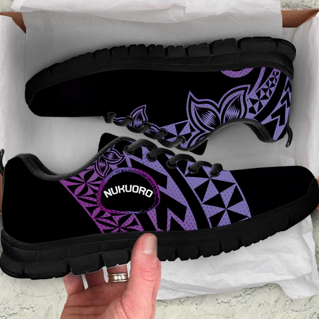 Pohnpei Nukuoro Micronesia Sneakers Polynesian Tattoo Curves Purple Version