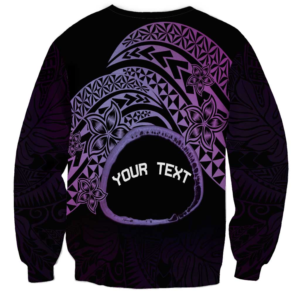 Personalised Pohnpei Nukuoro Micronesia Sweatshirt Polynesian Tattoo Curves Purple Version