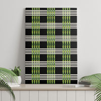 Aloha Hawaii Pakalana Pikake Lei Canvas Wall Art Palaka Inspired Hawaiian-plaid Black