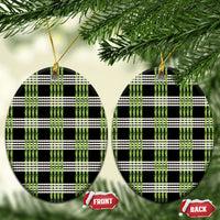 Aloha Hawaii Pakalana Pikake Lei Ceramic Ornament Palaka Inspired Hawaiian-plaid Black