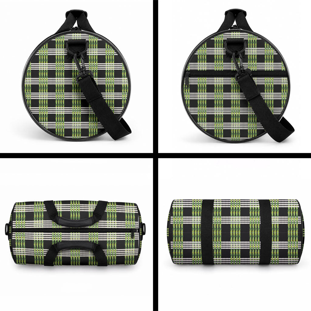 Aloha Hawaii Pakalana Pikake Lei Duffle Bag Palaka Inspired Hawaiian-plaid Black