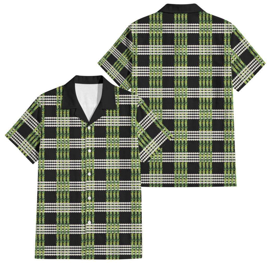 Aloha Hawaii Pakalana Pikake Lei Family Matching Mermaid Dress and Hawaiian Shirt Palaka Inspired Hawaiian-plaid Black