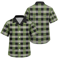 Aloha Hawaii Pakalana Pikake Lei Family Matching Off Shoulder Short Dress and Hawaiian Shirt Palaka Inspired Hawaiian-plaid Black
