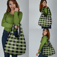 Aloha Hawaii Pakalana Pikake Lei Grocery Bag Palaka Inspired Hawaiian-plaid Black
