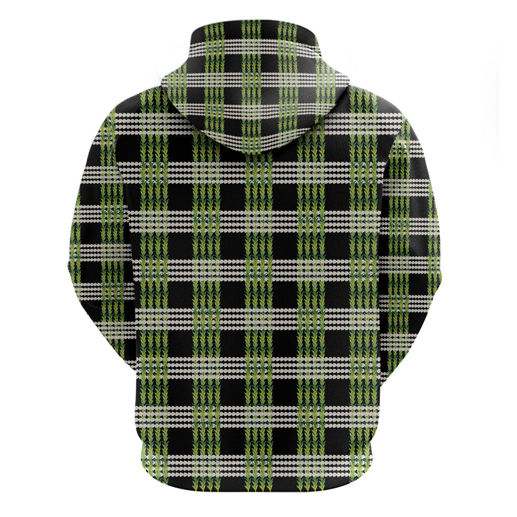 Aloha Hawaii Pakalana Pikake Lei Hoodie Palaka Inspired Hawaiian-plaid Black