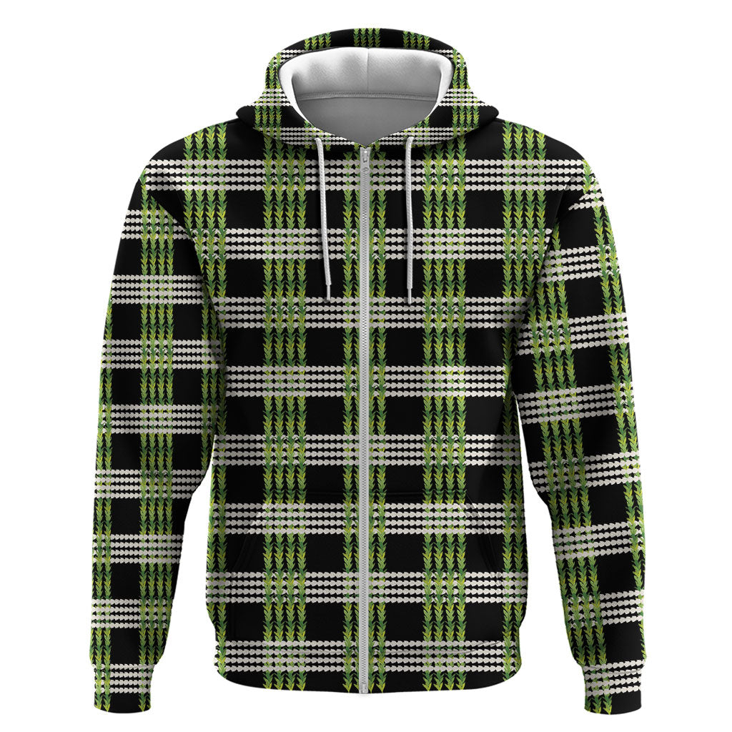 Aloha Hawaii Pakalana Pikake Lei Hoodie Palaka Inspired Hawaiian-plaid Black