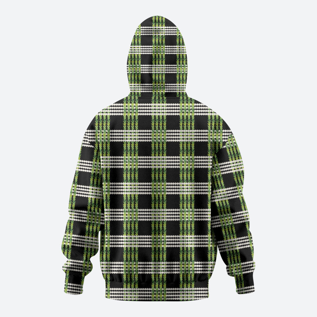 Aloha Hawaii Pakalana Pikake Lei Hoodie Palaka Inspired Hawaiian-plaid Black