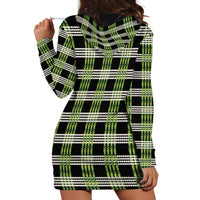 Aloha Hawaii Pakalana Pikake Lei Hoodie Dress Palaka Inspired Hawaiian-plaid Black