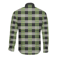 Aloha Hawaii Pakalana Pikake Lei Long Sleeve Button Shirt Palaka Inspired Hawaiian-plaid Black