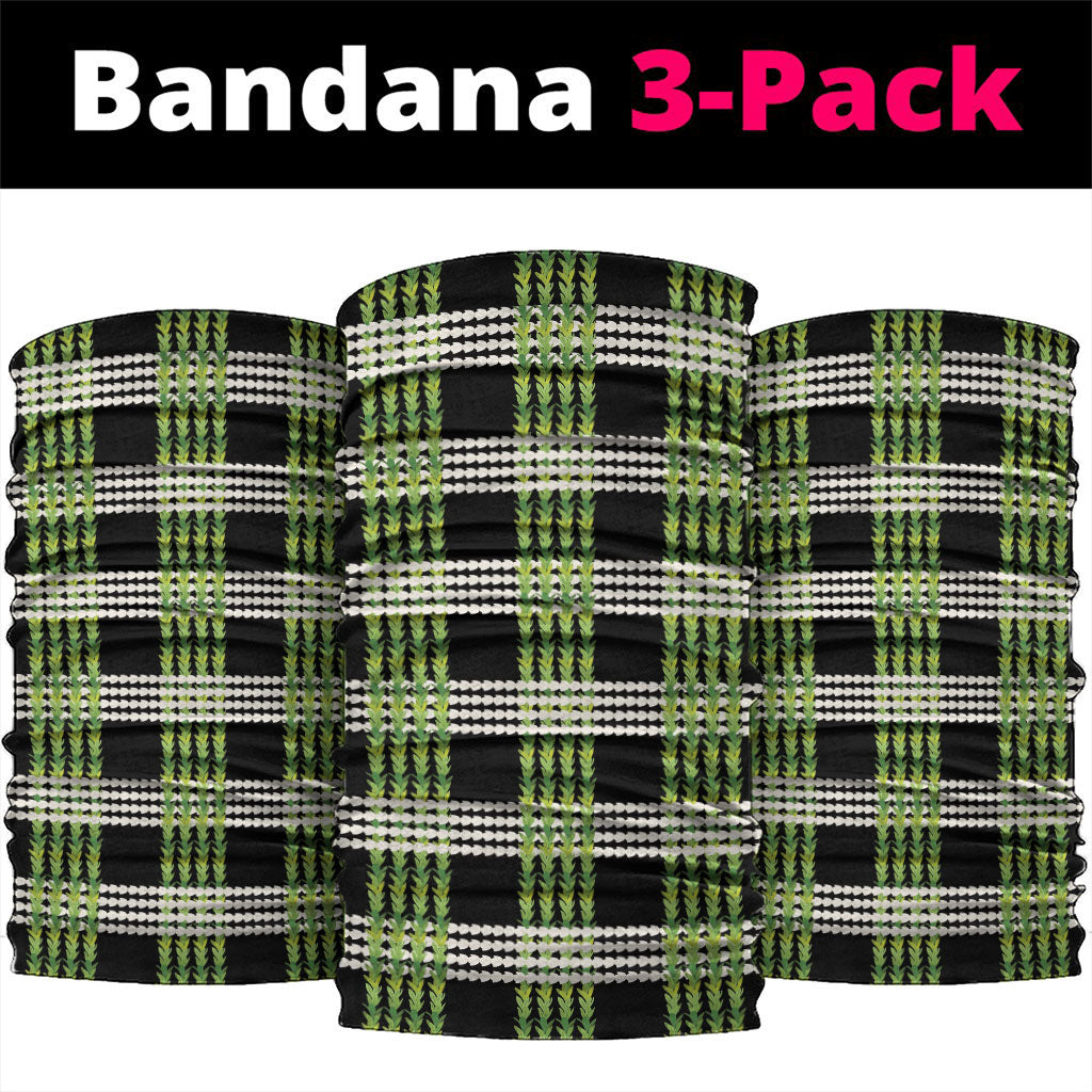 Aloha Hawaii Pakalana Pikake Lei Neck Gaiter Palaka Inspired Hawaiian-plaid Black LT14 package One Size: 25*50cm Black - Polynesian Pride