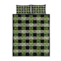 Aloha Hawaii Pakalana Pikake Lei Quilt Bed Set Palaka Inspired Hawaiian-plaid Black