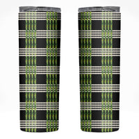 Aloha Hawaii Pakalana Pikake Lei Skinny Tumbler Palaka Inspired Hawaiian-plaid Black
