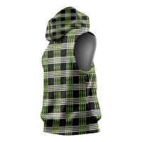 Aloha Hawaii Pakalana Pikake Lei Sleeveless Hoodie Palaka Inspired Hawaiian-plaid Black