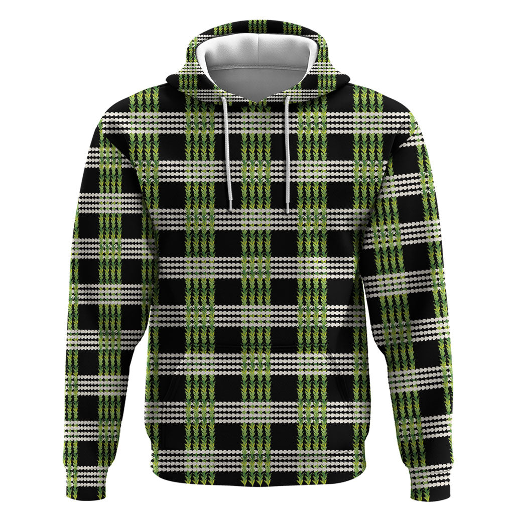 Aloha Hawaii Pakalana Pikake Lei Zip Hoodie Palaka Inspired Hawaiian-plaid Black