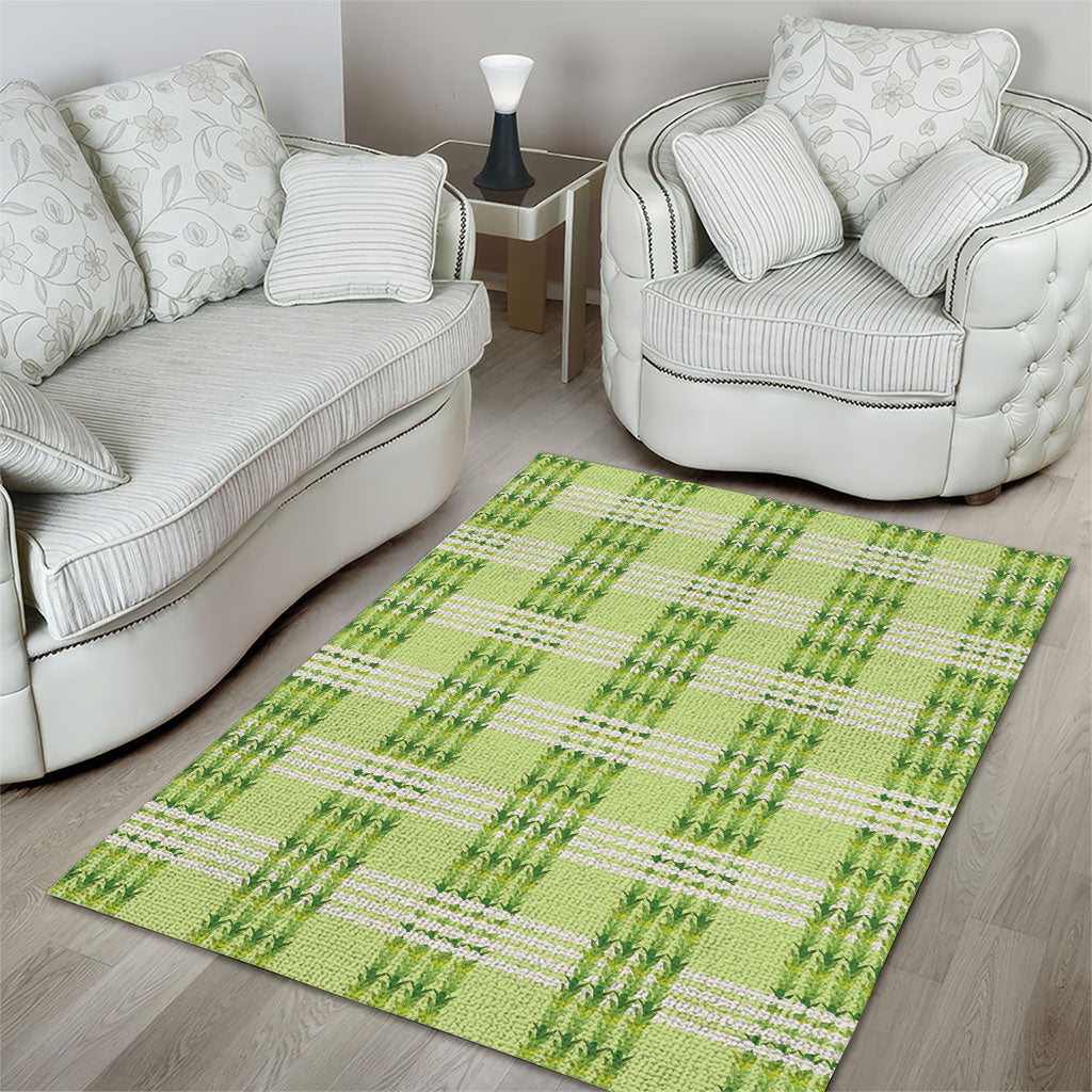 Aloha Hawaii Pakalana Pikake Lei Area Rug Palaka Inspired Hawaiian-plaid Pastel Green