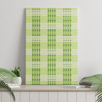 Aloha Hawaii Pakalana Pikake Lei Canvas Wall Art Palaka Inspired Hawaiian-plaid Pastel Green