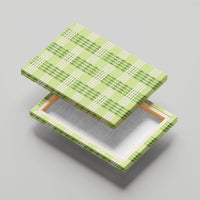 Aloha Hawaii Pakalana Pikake Lei Canvas Wall Art Palaka Inspired Hawaiian-plaid Pastel Green