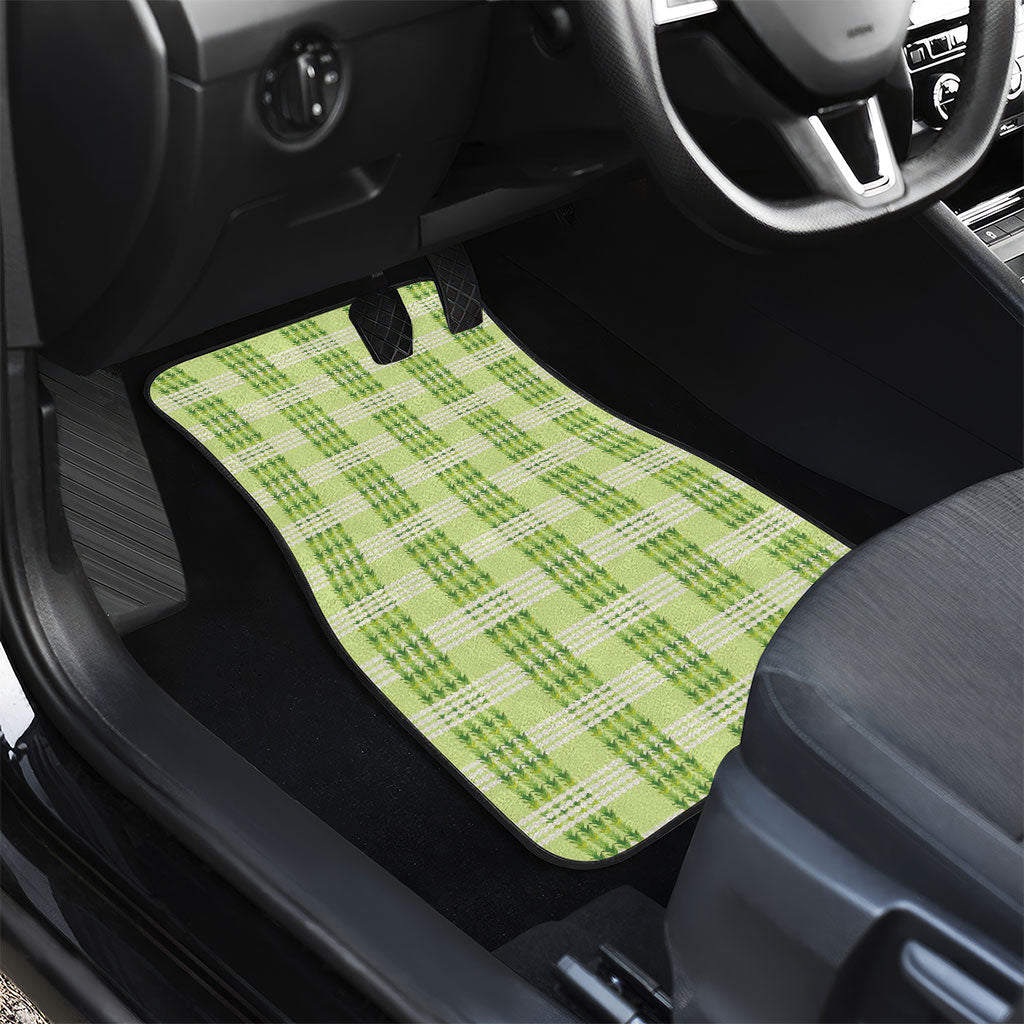 Aloha Hawaii Pakalana Pikake Lei Car Mats Palaka Inspired Hawaiian-plaid Pastel Green