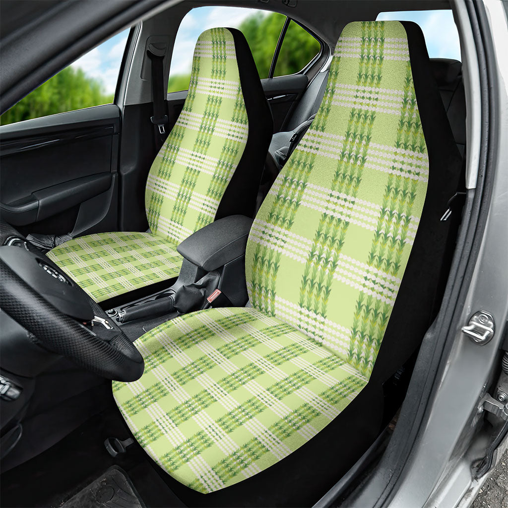Aloha Hawaii Pakalana Pikake Lei Car Seat Cover Palaka Inspired Hawaiian-plaid Pastel Green