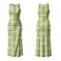 Aloha Hawaii Pakalana Pikake Lei Couples Matching Tank Maxi Dress and Hawaiian Shirt Palaka Inspired Hawaiian-plaid Pastel Green