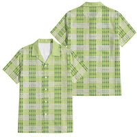Aloha Hawaii Pakalana Pikake Lei Family Matching Summer Maxi Dress and Hawaiian Shirt Palaka Inspired Hawaiian-plaid Pastel Green