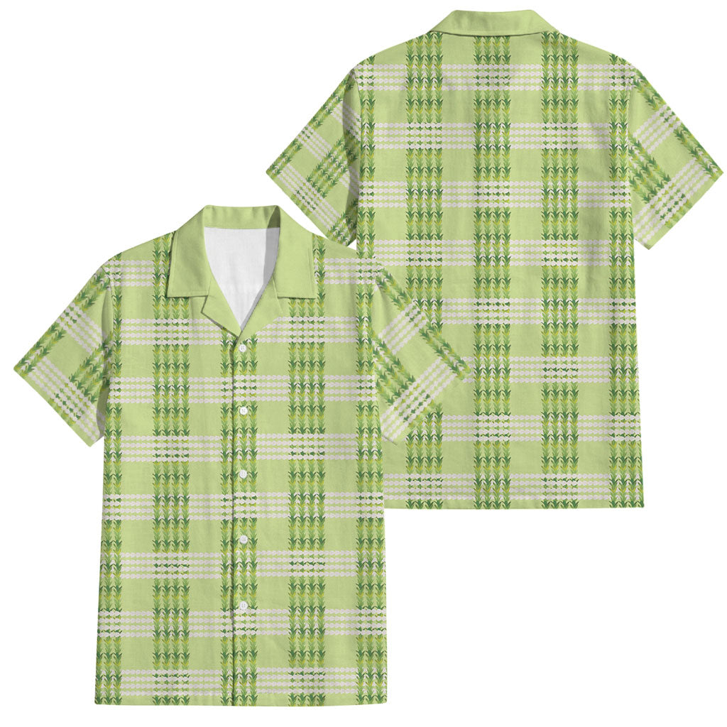 Aloha Hawaii Pakalana Pikake Lei Family Matching Tank Maxi Dress and Hawaiian Shirt Palaka Inspired Hawaiian-plaid Pastel Green