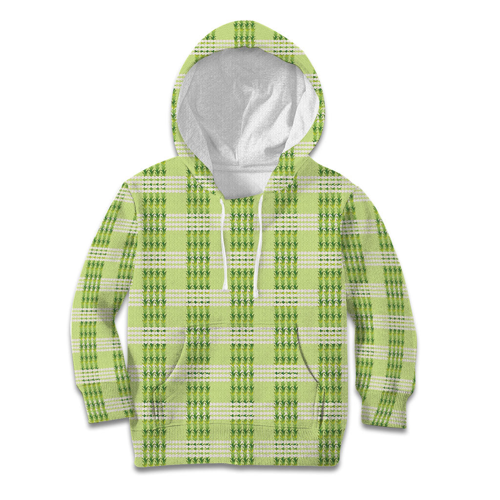 Aloha Hawaii Pakalana Pikake Lei Kid Hoodie Palaka Inspired Hawaiian-plaid Pastel Green