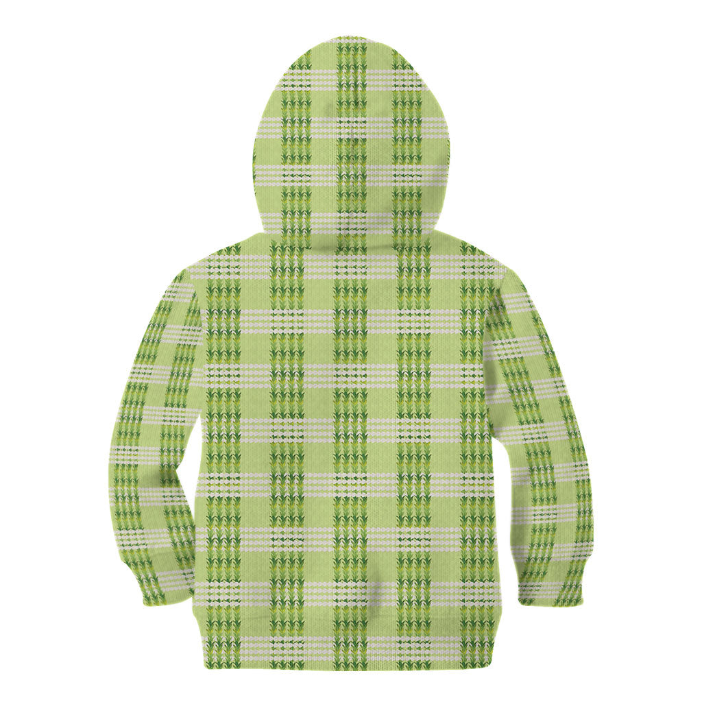 Aloha Hawaii Pakalana Pikake Lei Kid Hoodie Palaka Inspired Hawaiian-plaid Pastel Green