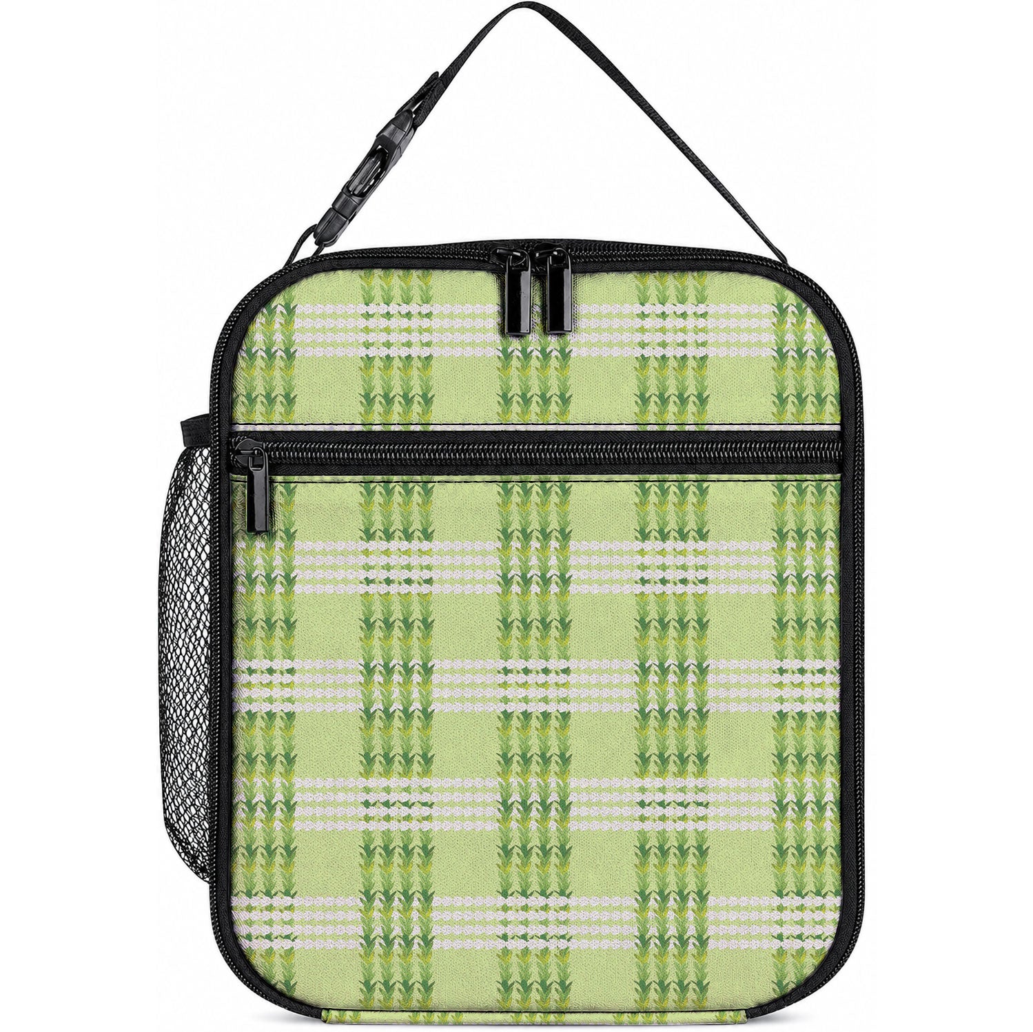 Aloha Hawaii Pakalana Pikake Lei Lunch Bag Palaka Inspired Hawaiian-plaid Pastel Green LT14 10.2 × 8.3 × 4.3 inch Green - Polynesian Pride