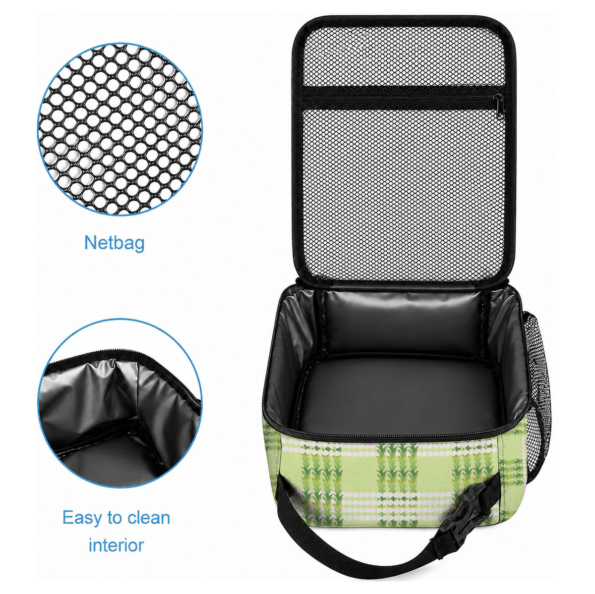 Aloha Hawaii Pakalana Pikake Lei Lunch Bag Palaka Inspired Hawaiian-plaid Pastel Green