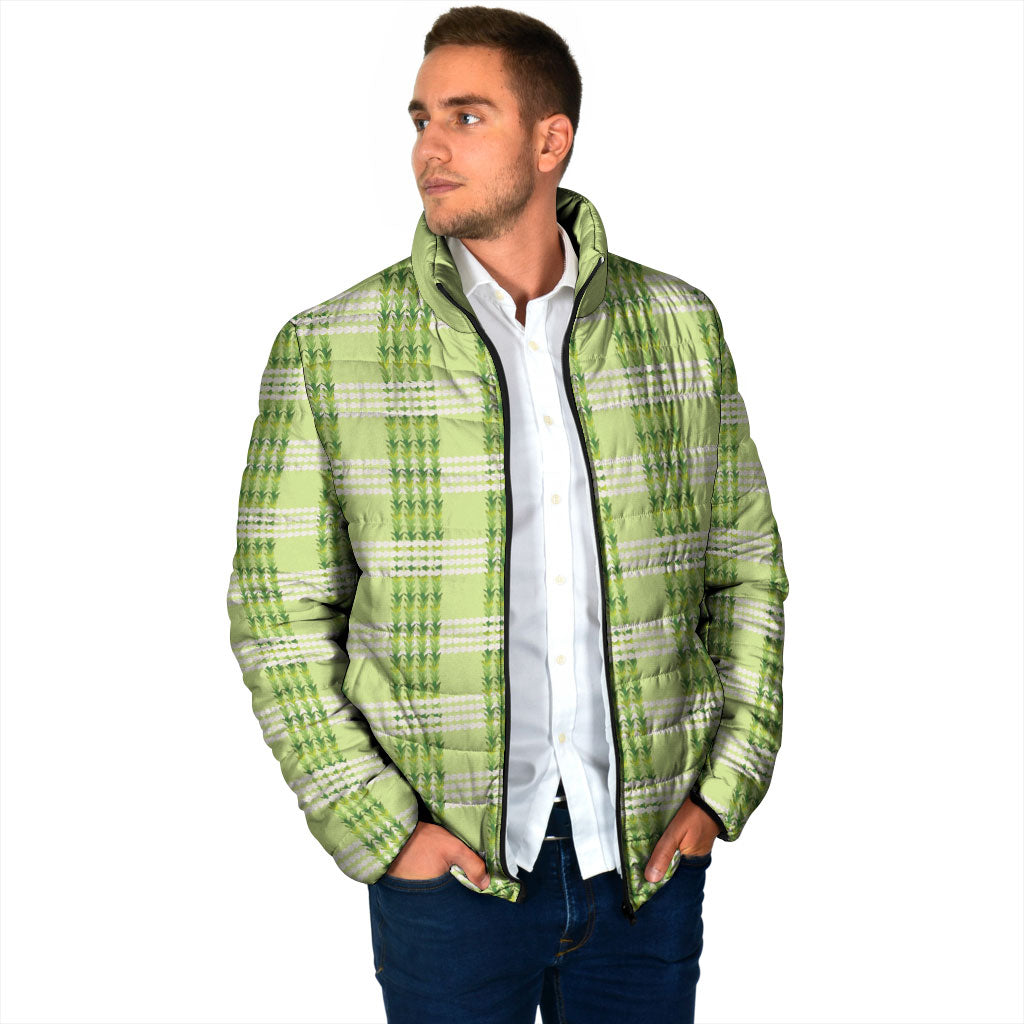 Aloha Hawaii Pakalana Pikake Lei Padded Jacket Palaka Inspired Hawaiian-plaid Pastel Green