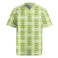 Aloha Hawaii Pakalana Pikake Lei Rugby Jersey Palaka Inspired Hawaiian-plaid Pastel Green