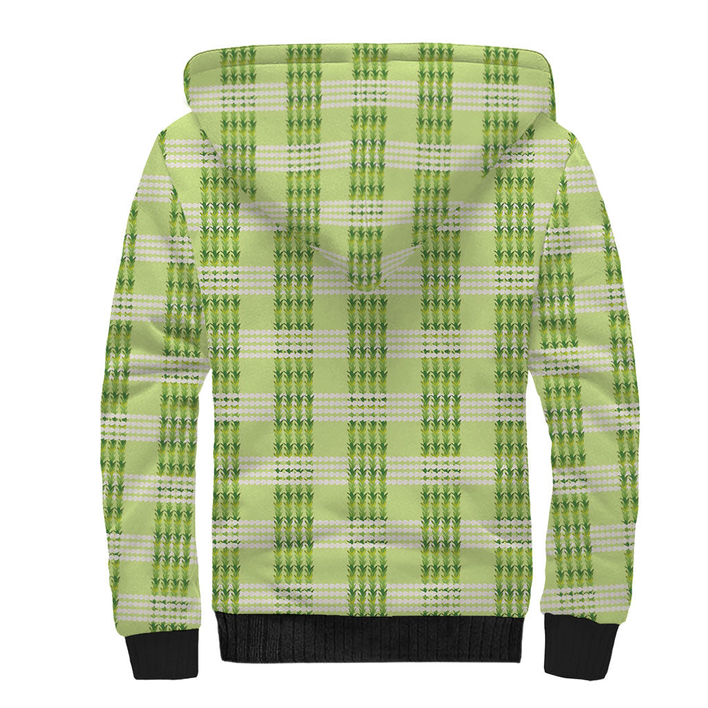 Aloha Hawaii Pakalana Pikake Lei Sherpa Hoodie Palaka Inspired Hawaiian-plaid Pastel Green