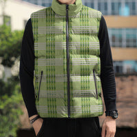 Aloha Hawaii Pakalana Pikake Lei Sleeveless Puffer Jacket Palaka Inspired Hawaiian-plaid Pastel Green
