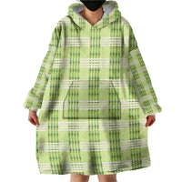 Aloha Hawaii Pakalana Pikake Lei Wearable Blanket Hoodie Palaka Inspired Hawaiian-plaid Pastel Green