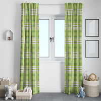 Aloha Hawaii Pakalana Pikake Lei Window Curtain Palaka Inspired Hawaiian-plaid Pastel Green