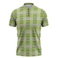 Aloha Hawaii Pakalana Pikake Lei Zipper Polo Shirt Palaka Inspired Hawaiian-plaid Pastel Green