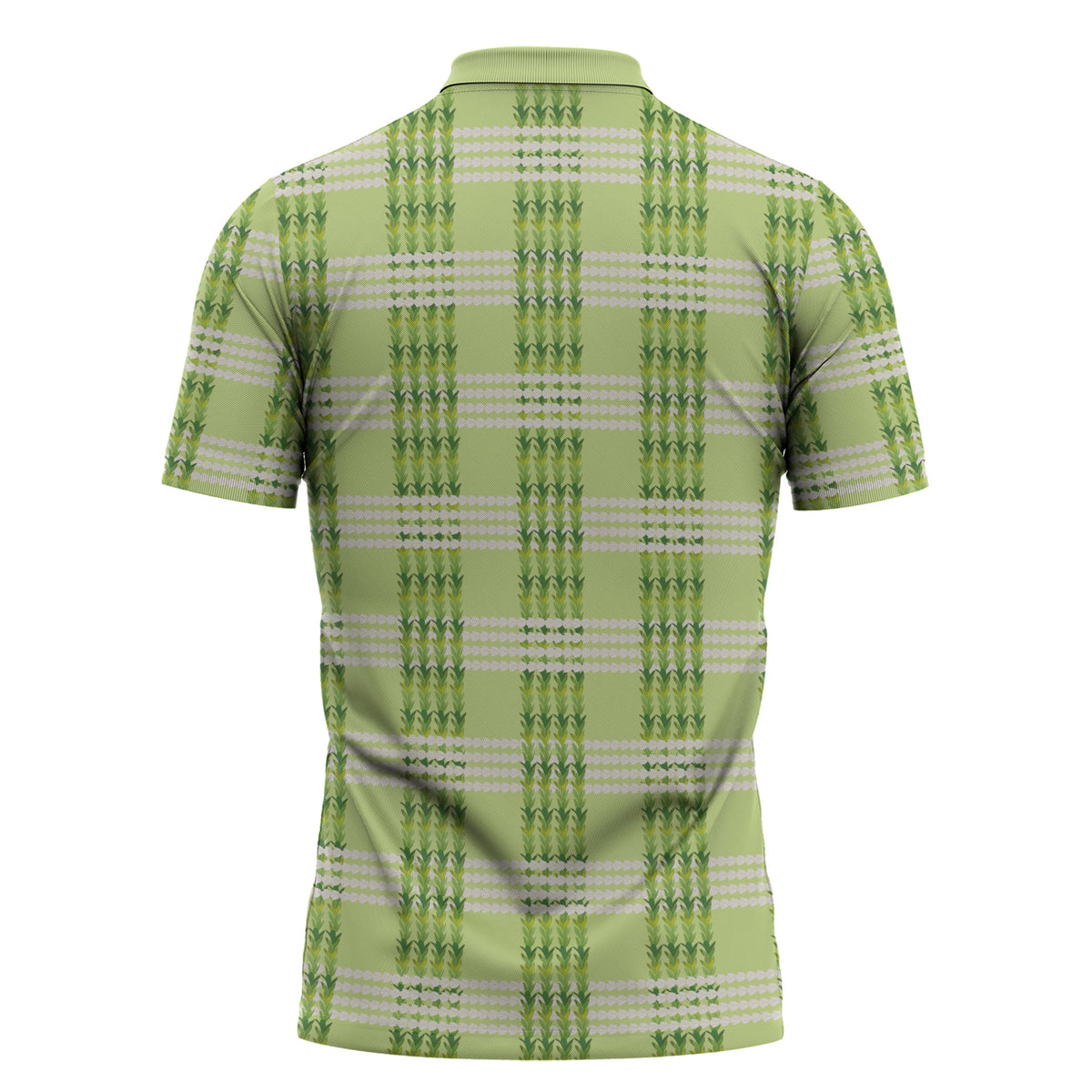 Aloha Hawaii Pakalana Pikake Lei Zipper Polo Shirt Palaka Inspired Hawaiian-plaid Pastel Green