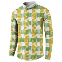 Aloha Hawaii Ilima Maile Lei Button Sweatshirt Palaka Inspired Hawaiian-plaid White