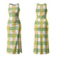 Aloha Hawaii Ilima Maile Lei Couples Matching Tank Maxi Dress and Hawaiian Shirt Palaka Inspired Hawaiian-plaid White