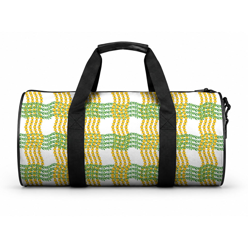Aloha Hawaii Ilima Maile Lei Duffle Bag Palaka Inspired Hawaiian-plaid White LT14 One size White - Polynesian Pride