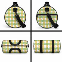 Aloha Hawaii Ilima Maile Lei Duffle Bag Palaka Inspired Hawaiian-plaid White