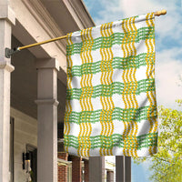 Aloha Hawaii Ilima Maile Lei Garden Flag Palaka Inspired Hawaiian-plaid White